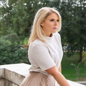 ZARA short sleeve mock neck top